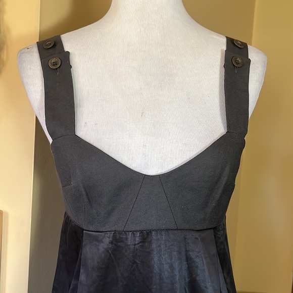 SEE by CHLOE Size 6 TankDress Empire Waist Logo-Button "overall" Straps Overalls - Picture 3 of 17